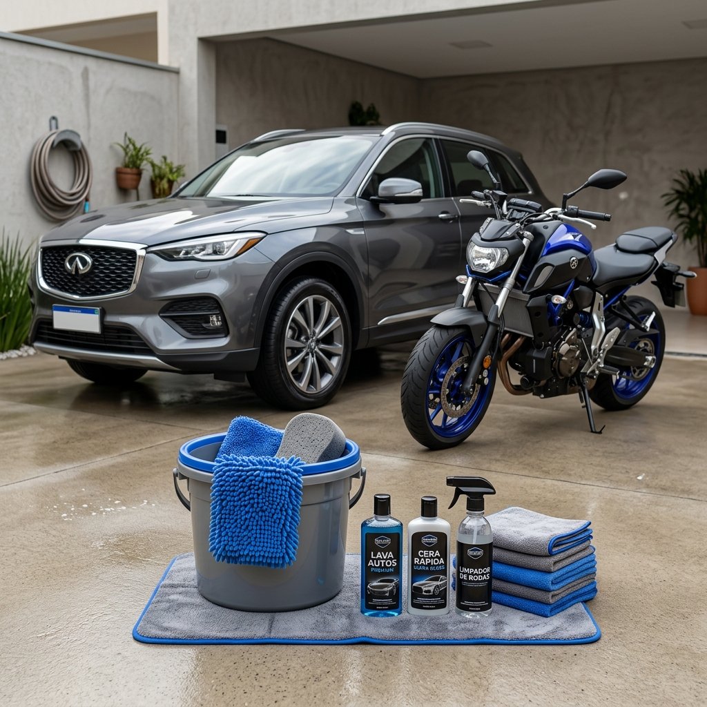 Produtos para lavar carro e moto: veja o que vale a pena ter em casa
